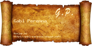 Gabl Perenna névjegykártya